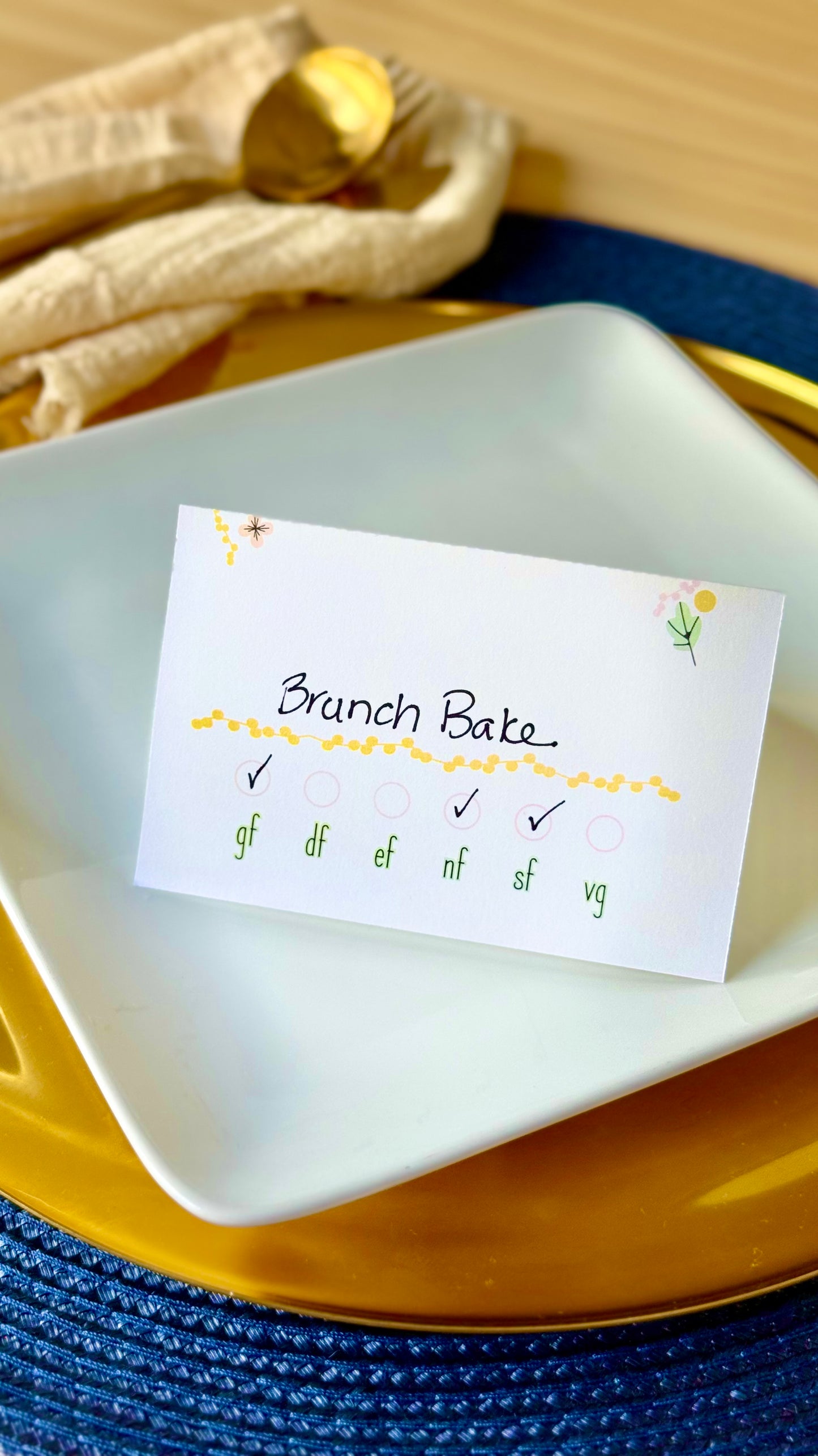 Garden Design- Elegant Food Allergy Tent Cards